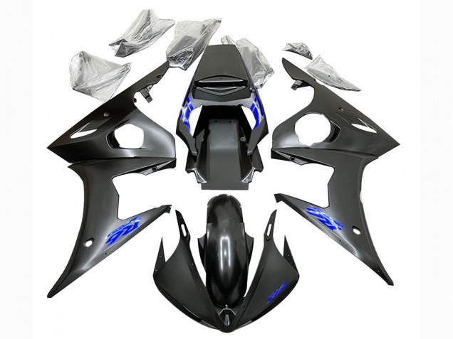 Discount 2003-2004 Matte Black Blue Yamaha YZF R6 Motorcycle Fairings Canada