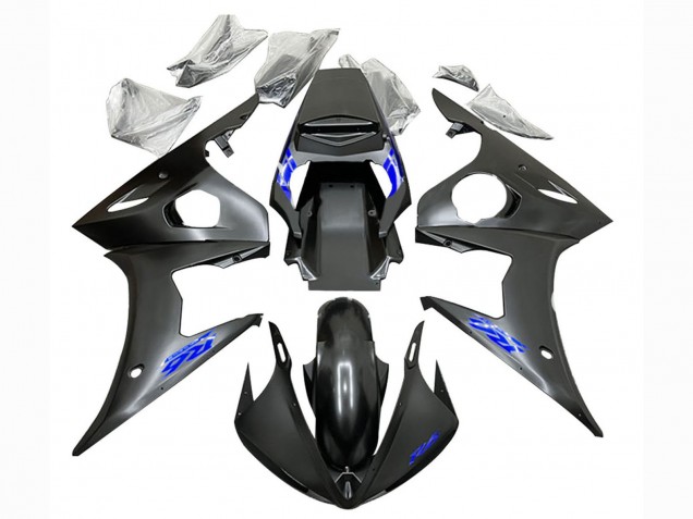 Discount 2003-2004 Matte Black Blue Yamaha YZF R6 Motorcycle Fairings Canada