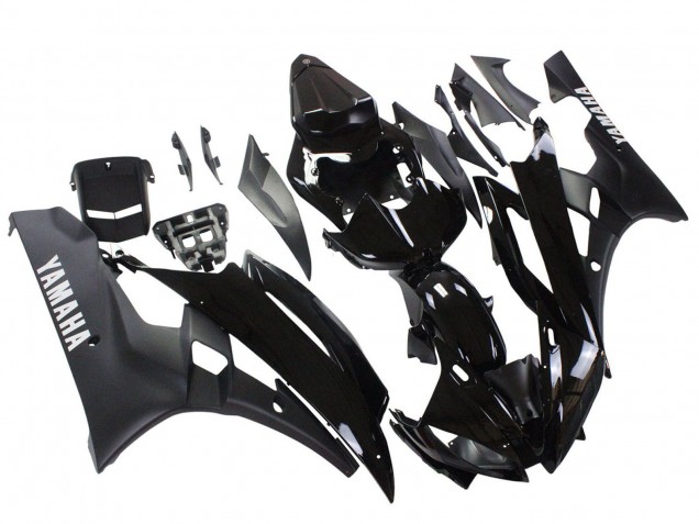 Discount 2006-2007 Glossy Black Matte Black Yamaha YZF 600 R6 Motorcycle Fairings Canada