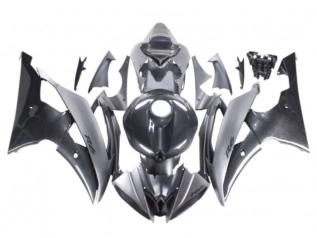 Discount 2008-2016 Grey Black Carbon Fiber Style Yamaha YZF 600 R6 Motorcycle Fairings Canada