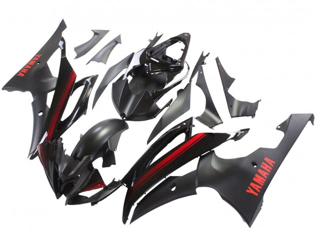 Discount 2008-2016 Glossy Black Matte Black Red Stripe Yamaha YZF 600 R6 Motorcycle Fairings Canada