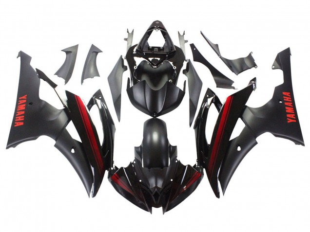 Discount 2008-2016 Glossy Black Matte Black Red Stripe Yamaha YZF 600 R6 Motorcycle Fairings Canada