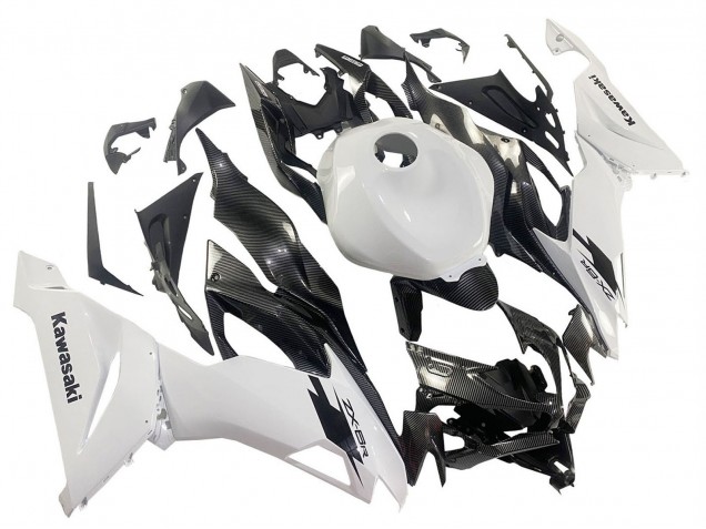 Discount 2019-2022 White Black Carbon Fiber Kawasaki ZX6R Motorcycle Fairings Canada