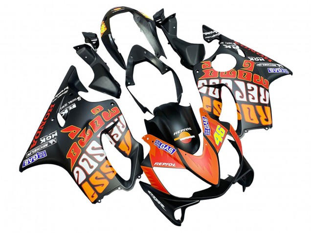Discount 2004-2007 Matte Black Orange Rossi Honda CBR600 F4i Motorcycle Fairings Canada