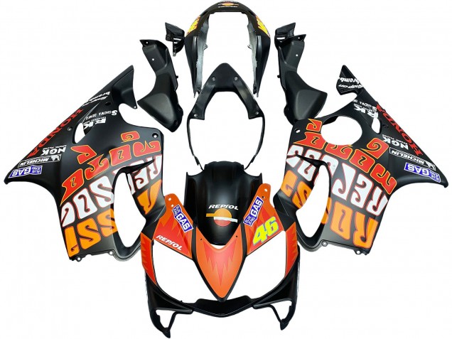Discount 2004-2007 Matte Black Orange Rossi Honda CBR600 F4i Motorcycle Fairings Canada