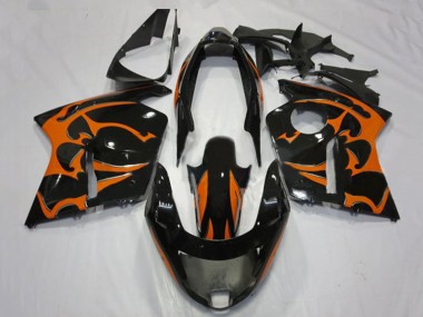 Discount 1996-2007 Glossy Black Orange Flame Honda CBR1100XX Blackbird Motorcycle Fairings Canada
