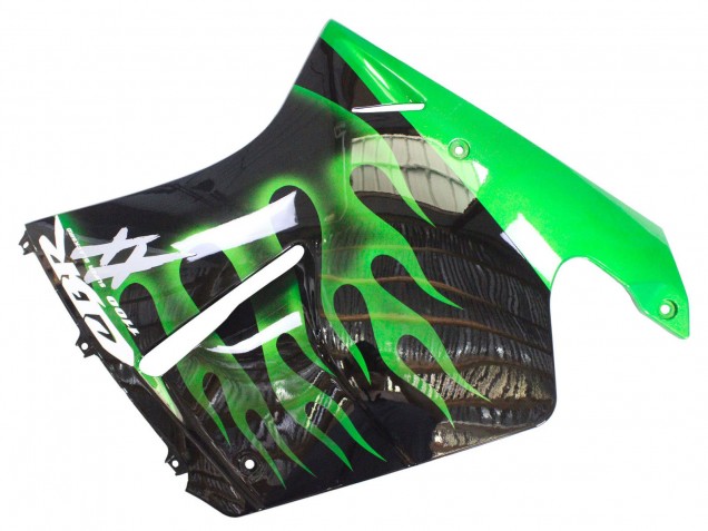 Discount 1996-2007 Glossy Black Green Flame Honda CBR1100XX Blackbird Motorcycle Fairing Canada