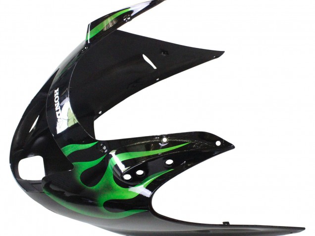 Discount 1996-2007 Glossy Black Green Flame Honda CBR1100XX Blackbird Motorcycle Fairing Canada