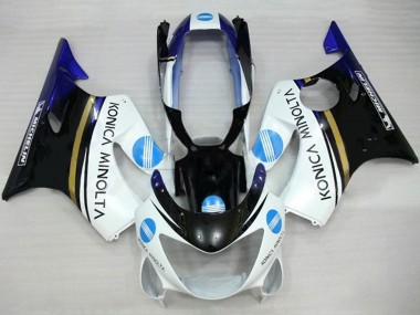 Discount 1999-2000 White Blue Glossy Black Konica Minolta Honda CBR600 F4 Motorcycle Fairings Canada