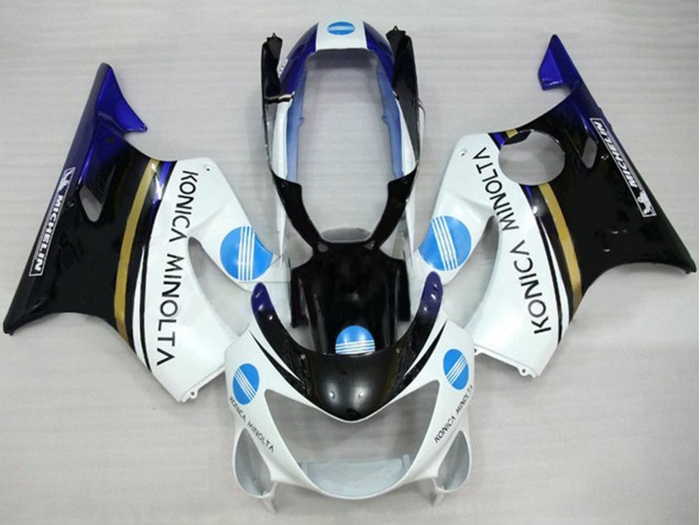 Discount 1999-2000 White Blue Glossy Black Konica Minolta Honda CBR600 F4 Motorcycle Fairings Canada