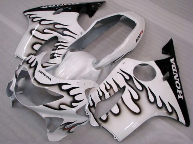 Discount 1999-2000 White Glossy Black Flame Honda CBR600 F4 Motorcycle Fairings Canada