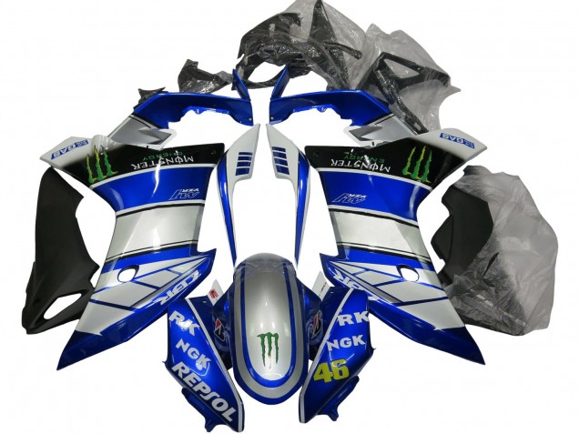 Discount 2011-2013 Silver Blue Glossy Black Green Repsol Monster Honda CBR600F Motorcycle Fairings Canada