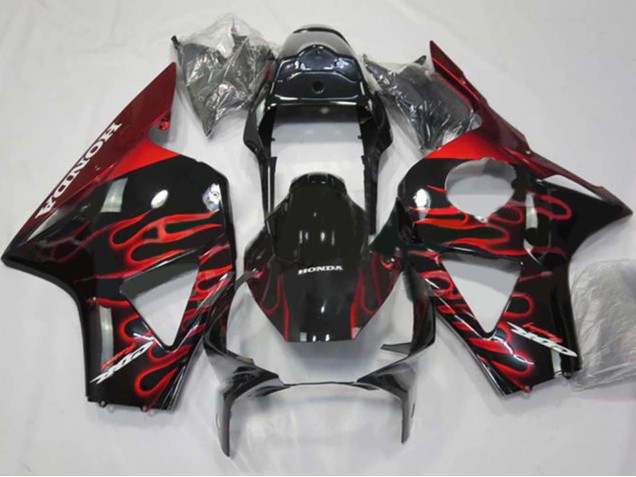 Discount 2002-2003 Glossy Black Red Flame Honda CBR900RR 954 Motorcycle Fairings Canada