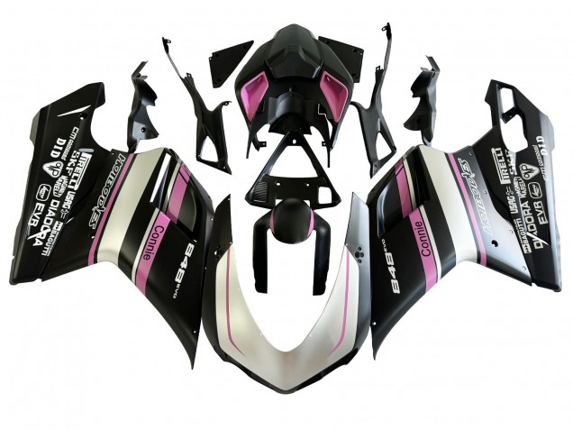 Discount 2007-2014 White Pink Glossy Black Connie Ducati 848 Motorcycle Fairings Canada