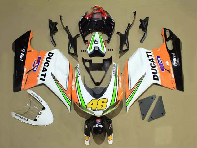 Discount 2007-2014 White Orange Green Glossy Black Tim 46 Ducati 848/1098/1198 Motorcycle Fairings Canada