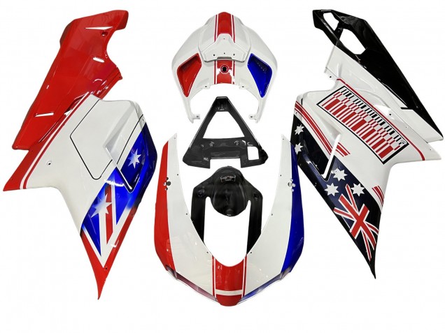 Discount 2007-2014 White Red Blue Glossy Black Ducati 848/1098/1198 Motorcycle Fairings Canada