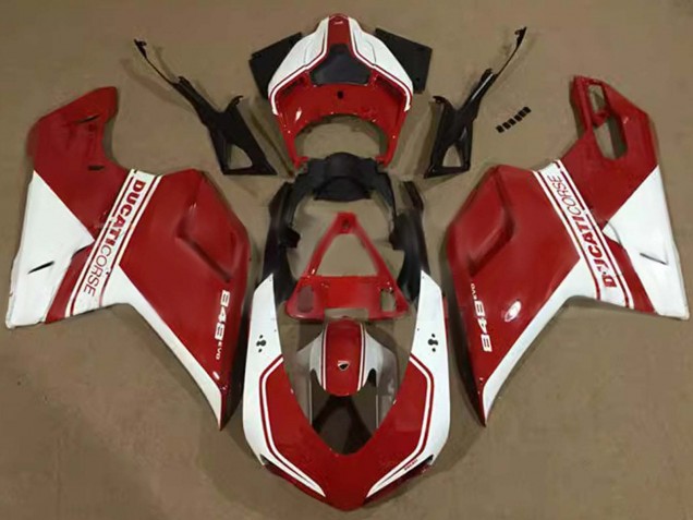 Discount 2007-2014 White Red Corse Ducati 848 Motorcycle Fairings Canada
