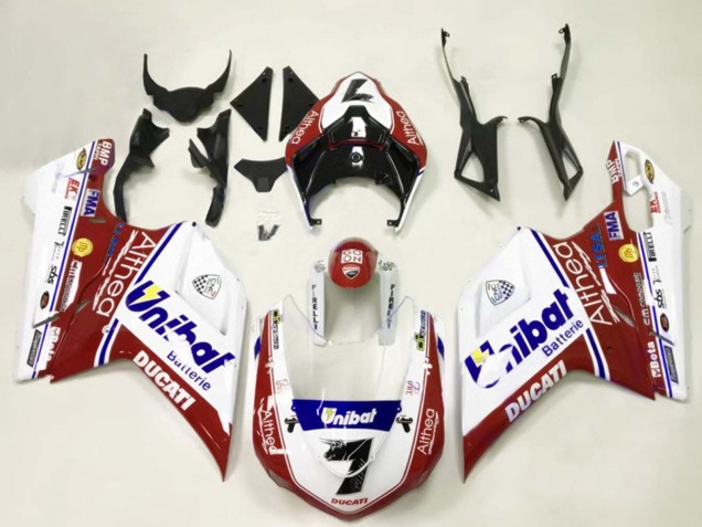 Discount 2007-2014 White Red Blue Unibat 7 Ducati 848/1098/1198 Motorcycle Fairings Canada