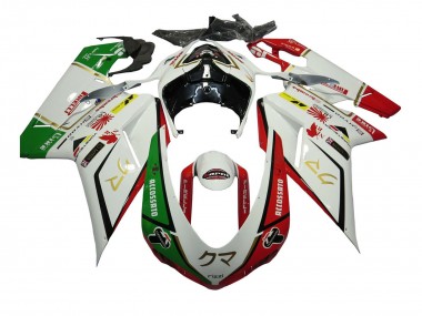 Discount 2007-2014 White Red Green Accossato Ducati 848/1098/1198 Motorcycle Fairings Canada