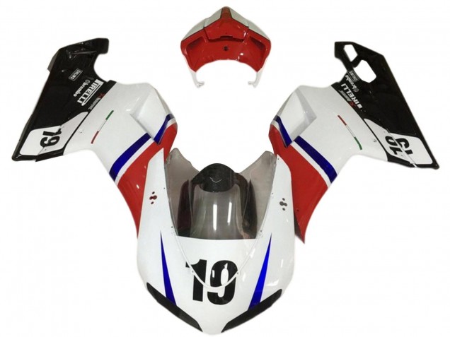 Discount 2007-2014 White Red Blue Glossy Black 19 Ducati 848/1098/1198 Motorcycle Fairings Canada