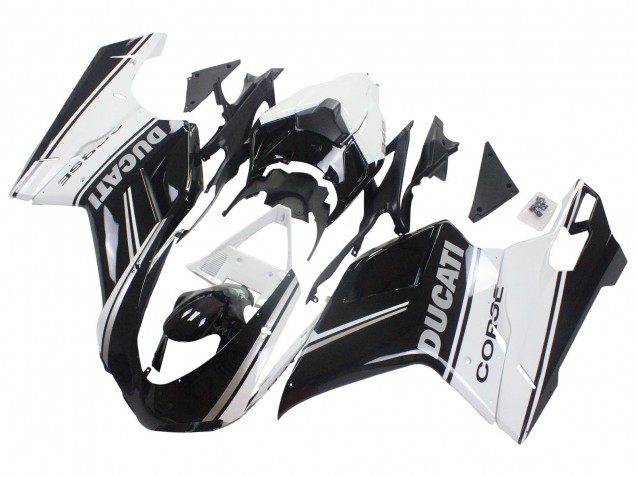 Discount 2007-2014 White Glossy Black Corse Ducati 848/1098/1198 Motorcycle Fairings Canada