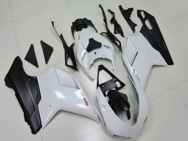 Discount 2007-2014 White Matte Black Ducati 848 Motorcycle Fairings Canada