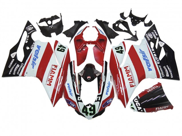 Discount 2011-2014 White Red Glossy Black Valsir Fiamm 49 Ducati 1199 Motorcycle Fairings Canada