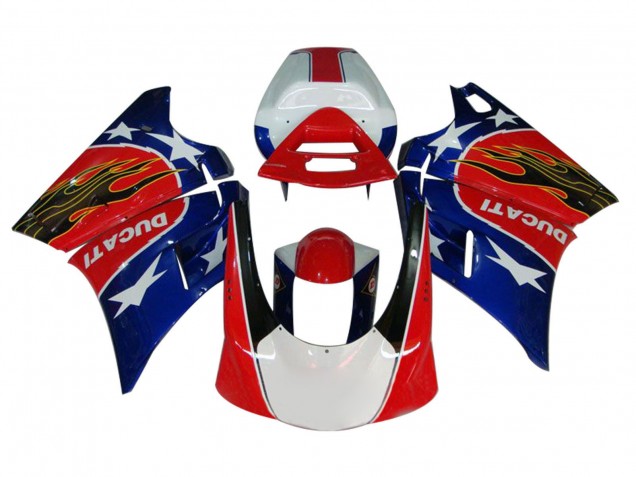 Discount 1993-2005 White Red Blue Glossy Black Flame Ducati 748/916/996/998 Motorcycle Fairings Canada