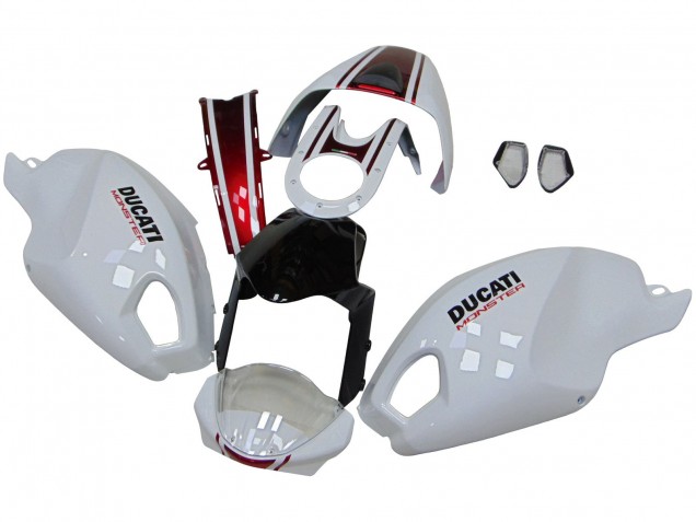 Discount 2008-2012 White Red Glossy Black Ducati Monster 696 796 1100 1100S Motorcycle Fairings Canada