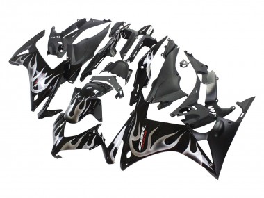 Discount 2013-2015 Glossy Black Silver Flame Honda CBR500R Motorcycle Fairings Canada