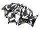 Discount 2013-2015 Glossy Black Silver Flame Honda CBR500R Motorcycle Fairings Canada