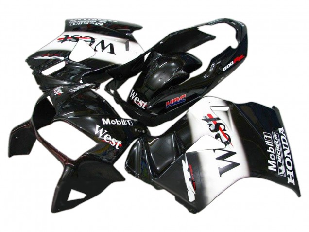 Discount 1998-2001 Glossy Black White West HRC Honda VFR 800 Motorcycle Fairings Canada