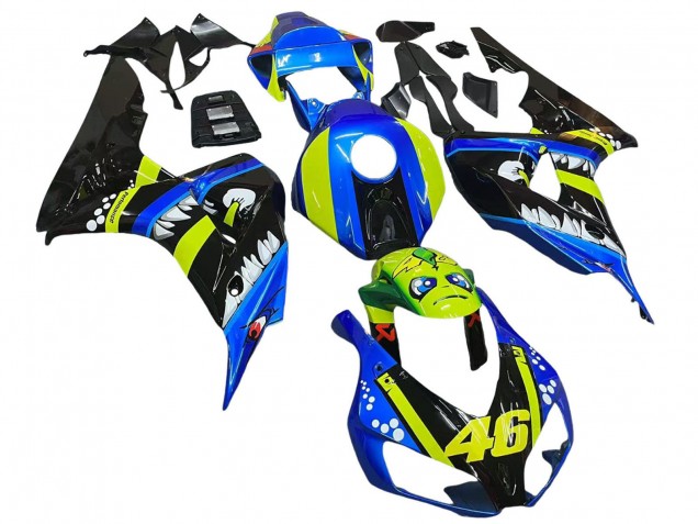 Discount 2006-2007 Blue Fluorescent Green Glossy Black Shark 46 Honda CBR1000RR Motorcycle Fairings Canada