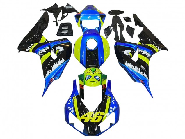 Discount 2006-2007 Blue Fluorescent Green Glossy Black Shark 46 Honda CBR1000RR Motorcycle Fairings Canada