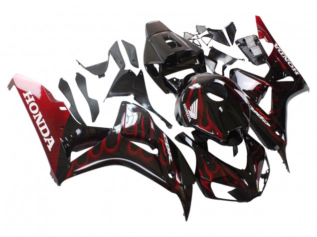 Discount 2006-2007 Glossy Black Red Flame Honda CBR1000RR Motorcycle Fairing Canada