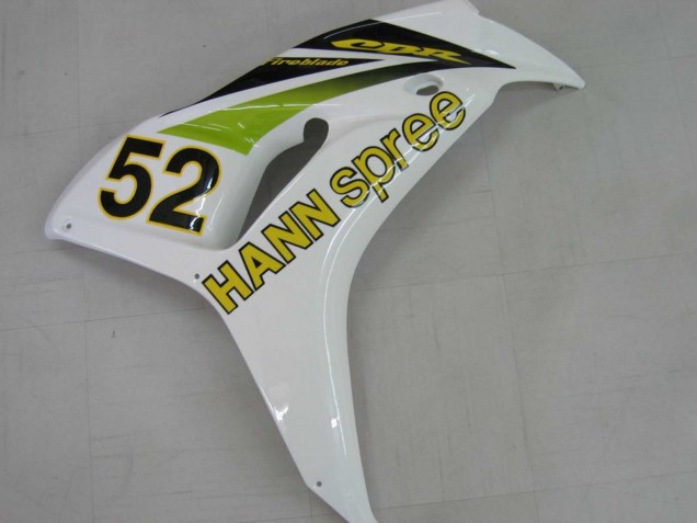 Discount 2006-2007 White Green Glossy Black Hannspree 52 Honda CBR1000RR Motorcycle Fairings Canada