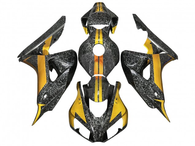 Discount 2006-2007 Gold Black Forged Carbon Fiber Honda CBR1000RR Motorcycle Fairings Canada