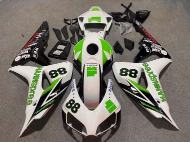 Discount 2006-2007 White Green Glossy Black Hannspree 88 Honda CBR1000RR Motorcycle Fairings Canada