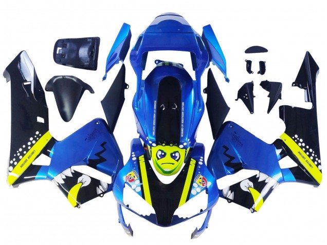 Discount 2003-2004 Blue Neon Yellow Glossy Black Shark Honda CBR600RR Motorcycle Fairings Canada
