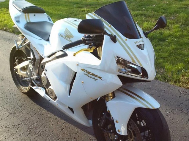 Discount 2005-2006 White Gold Honda CBR600RR Motorcycle Fairings Canada