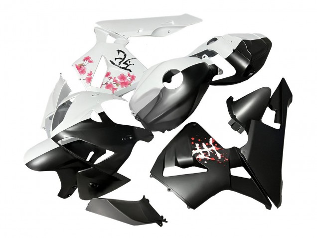 Discount 2005-2006 Black White with Cherry Blossom Honda CBR600RR Motorcycle Fairings Canada