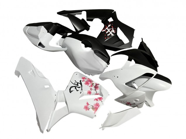 Discount 2005-2006 Black White with Cherry Blossom Honda CBR600RR Motorcycle Fairings Canada