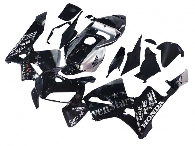 Discount 2005-2006 Black Silver SevenStars Honda CBR600RR Motorcycle Fairings Canada