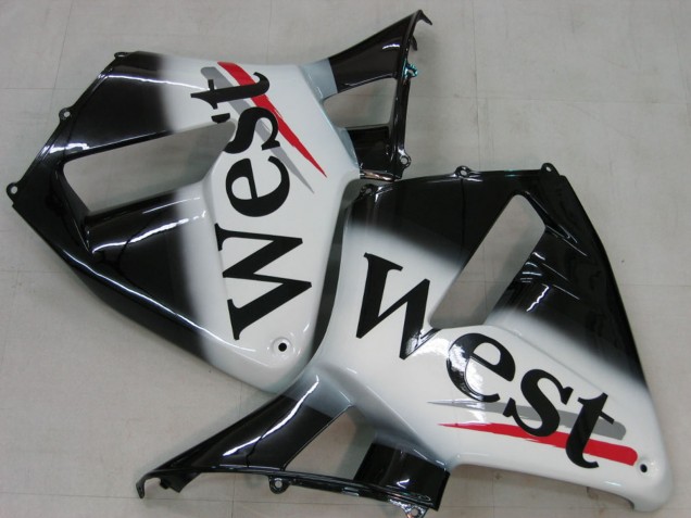Discount 2005-2006 Glossy Black White West Honda CBR600RR Motorcycle Fairings Canada