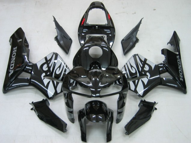 Discount 2005-2006 Glossy Black Grey Flame Honda CBR600RR Motorcycle Fairings Canada