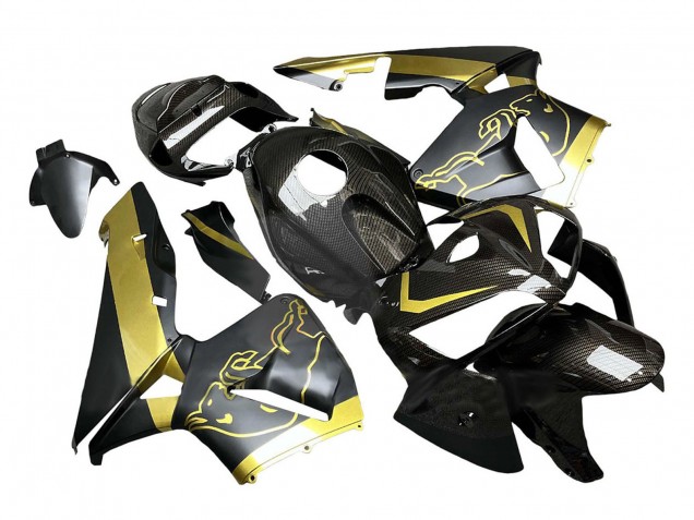 Discount 2005-2006 Black Gold Carbon Fiber Honda CBR600RR Motorcycle Fairings Canada