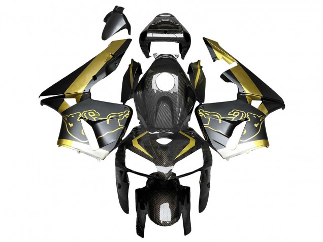Discount 2005-2006 Black Gold Carbon Fiber Honda CBR600RR Motorcycle Fairings Canada