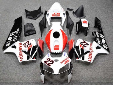 Discount 2005-2006 White Red Glossy Black HannSpree 22 Honda CBR600RR Motorcycle Fairings Canada