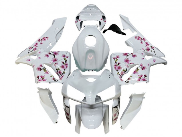 Discount 2005-2006 White with Cherry Blossom Honda CBR600RR Motorcycle Fairings Canada