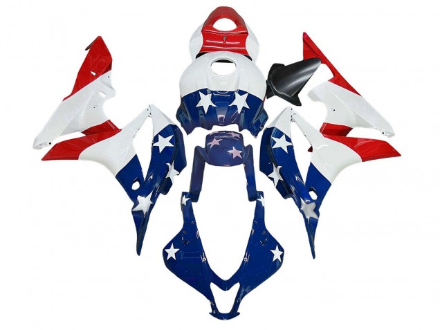 Discount 2007-2008 White Blue Red Star Honda CBR600RR Motorcycle Fairings Canada
